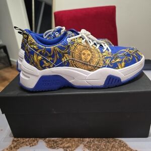 Versace Jeans Couture Royal Blue and Gold Sneakers